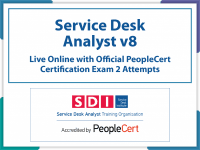 PeopleCert SDI - Service Desk Analyst v8 (SDA)- Live Online and PeopleCert Exam Bundled Offer.