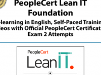 PeopleCert Lean IT Foundation E-Learning in English, Self-Paced Training Videos with Official PeopleCert Certification Exam 2 Attempts.