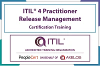 ITIL®4 Practitioner: Release Management Practice Live Online in English with Official PeopleCert Exam 2 Attempts