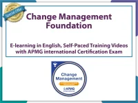 Change Management Foundation Course Version 3 (2024) E-learning, Self-Paced Training Videos with Official APMG International Exam Voucher – Accredited Training Course.